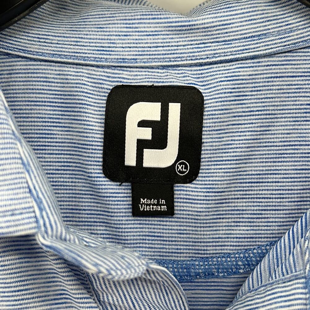 FootJoy FJ Performance Golf Polo - Blue/White Stripes - XL - Picture 3 of 6